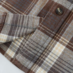 100% Cotton Long Sleeve <strong>Button</strong> up Flannel Shirts Check Plaid Woven Casual Flannel <strong>Shirting</strong> Fabric Stretch Flannel Shirt - Product Image 5