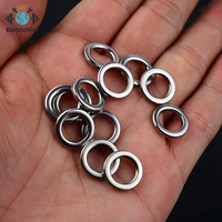 10 pièces/sac Anneaux de connexion solides pour leurres de pêche, mousquetons en acier inoxydable, accessoires de pêche, anneaux de raccordement pour matériel de pêche en eau salée