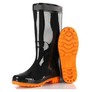 Bottes de pluie en PVC imperméables noires pour lavage de voiture