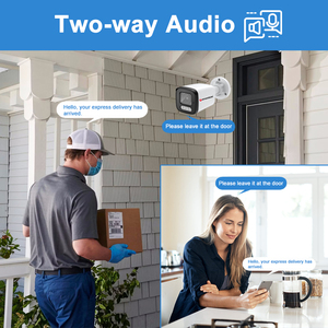 Caméra IP POE Ultra <span class=keywords><strong>HD</strong></span> 12MP, double éclairage, <span class=keywords><strong>vision</strong></span> nocturne couleur, 100 pieds, audio bidirectionnel, détection de visage par IA, caméra de surveillance extérieure - Product Image 4