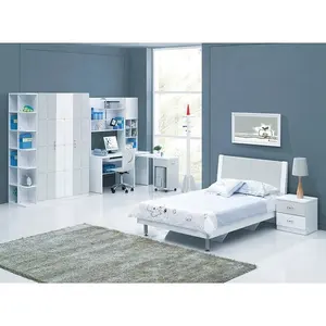 Nova jogo de cama infantil azul claro, conjunto de 6 peças de mobiliário e design de quarto infantil