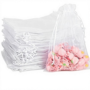 Sacs en <span class=keywords><strong>organza</strong></span> blanc uni 13x18cm, lot de 100, pour remplir de petits objets, bijoux, cadeaux de mariage, cadeaux de Noël - Product Image 1