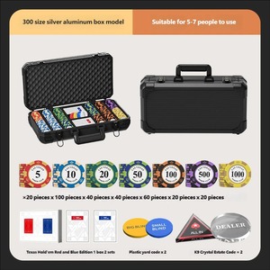 Ensemble complet de jetons de <span class=keywords><strong>poker</strong></span> Texas Holdem durables, étui en aluminium robuste, parfait pour les divertissements de style casino, utilisation en salle de mahjong et d'échecs - Product Image 6