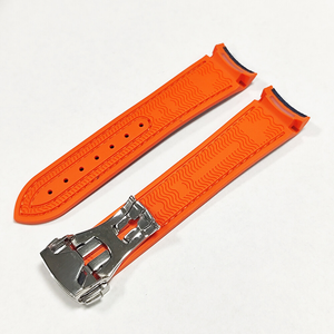 Correa de Reloj Deportiva para <span class=keywords><strong>Omega</strong></span> <span class=keywords><strong>Seamaster</strong></span>, 20mm 22mm, Extremos Curvos, Nylon y Goma Negros con Cierre Plateado, Transpirable - Product Image 5