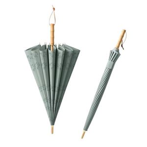 Nuevo Paraguas Recto de 16 Varillas, Tela 280T, Diseño Arcoíris Zen Asiático Guofeng, con Efecto de Flores en el Agua, Todo en Uno - Product Image 2
