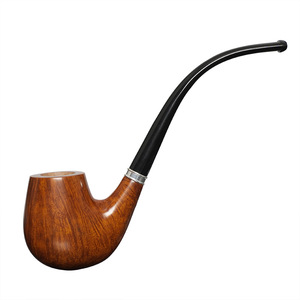 Muxiang Handmade Briarwood Pipe Bent Type For Men Traditional Tobacco Smoking Pipe - Product Image 5
