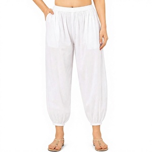 Pantalon Harem Femme Taille Élastique Coupe Ample Longueur Cheville Décontracté Été Bas de Pyjama Prix de Gros Personnalisation OEM - Product Image 2