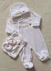 vintage <strong>baby</strong> <strong>winter</strong> velvet <strong>clothes</strong> Newborn <strong>Baby</strong> white velour footie Hat Bib Gloves set newborn <strong>baby</strong> coming home outfit 2025 - Product Image 6