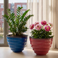 Pot de fleurs en plastique respirant et biodégradable de style nordique, imitation bambou, épaissi, pour usage domestique