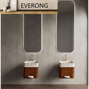 Nouveau design moderne salle de bain en acier inoxydable papier toilette armoire à papier toilette murale surface solide évier en pierre ovale bassin armoire - Product Image 5