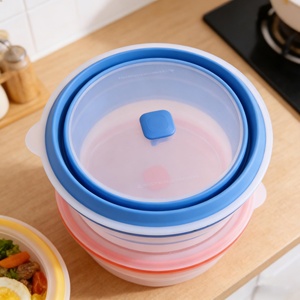 Loncheras para Niños Aptas para Microondas, Contenedor de Alimentos de Silicona, Loncheras Bento Plegables y Colapsables de Silicona - Product Image 6