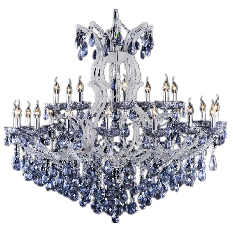 Lampadario di cristallo di lusso tradizionale Maria Theresa decorazione di nozze lampadario di cristallo della hall dell'hotel blu