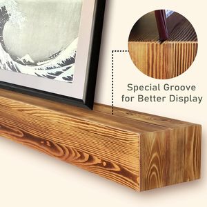 Manteaux en bois massif pour cheminée finie Manteau de cheminée de ferme mural avec manteau de cheminée Lion - Product Image 1