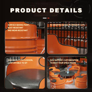 Hiện đại công nghiệp phong cách Thùng ghế đặt vòng kim loại Bàn cà phê & dầu trống đồ nội thất cho nhà bếp ngoài trời hoặc nhà Thanh sử dụng - Product Image 4