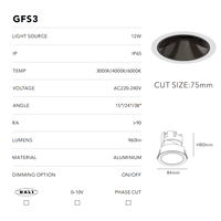Nouvelle tendance : Downlight LED étanche IP65 7W 10W 12W 20W 25W 30W, éclairage encastré pour extérieur, hôtel, villa