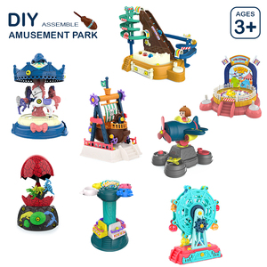 Ensemble de jouets de construction sur le thème du parc d'attractions, 8 thèmes, <span class=keywords><strong>bateau</strong></span> <span class=keywords><strong>pirate</strong></span>, grande roue, carrousel, STEM, bricolage, motricité fine, cadeau pour enfants - Product Image 2