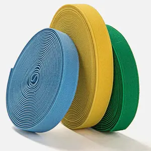 Marchandises de haute qualité en stock épaississement de couleur 1-20CM bande élastique unie en polyester pour vêtements