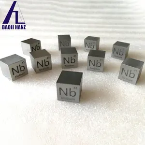 Comprar puro 99,95% metal polido nb bloco nióbio elemento cubo 10 mm