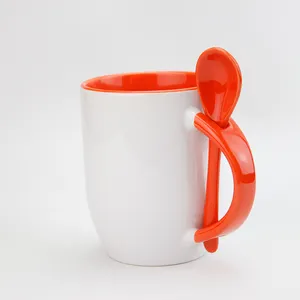 Auplex瓷制咖啡杯定制标志升华马克杯内带手柄免费样品