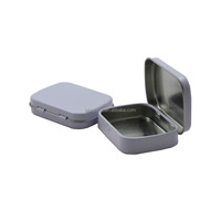 Mini boîte rectangulaire en fer blanc, étui de rangement portable avec couvercle à charnière solide, pour épingles à dessin et clous
