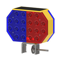 Feux de signalisation routière solaires, clignotants rouges et bleus, feux de signalisation routière à double face, feux stroboscopiques LED, feux d'avertissement pour clôtures routières