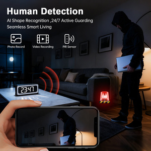 WESECUU 3MP Zwarte Kleur Draadloze Wifi Wekker Camera Video-opname Infrarood Nachtzicht Thuis Babyfoon Klokcamera - Product Image 3