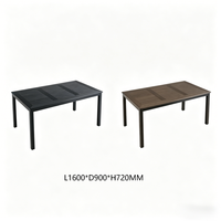 Table de salle à manger rectangulaire moderne en WPC pour 4 à 6 personnes, table d'extérieur imperméable pour café, villa et ferme