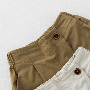 Shorts d'été 2026 en coton et <span class=keywords><strong>lin</strong></span> unis pour enfants – Vente en gros - Product Image 4