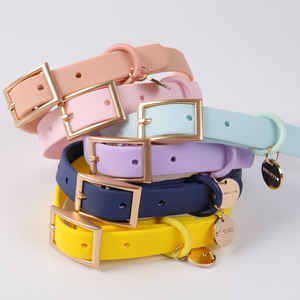 Logotipo personalizado de lujo al por mayor Multicolor verde azul <span class=keywords><strong>Collar</strong></span> recubierto de PVC <span class=keywords><strong>collar</strong></span> de perro y conjunto de correa de lujo <span class=keywords><strong>collar</strong></span> de correa de perro - Product Image 1