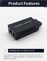 Convertisseur Média Mini Yunvo 20km SC Fibre Simple 10/100/1000M Compatible CCTV 3G Port Fibre+RJ45 Garantie 3 Ans