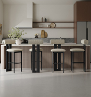 Tabouret de bar moderne et minimaliste en bois de frêne avec dossier, personnalisable, rembourré, pour comptoir, salle à manger et extérieur