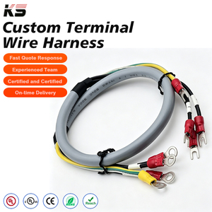 Câble de raccordement isolé M3 M5 personnalisé en usine avec terminal annulaire en U, gaine PVC et fixation sécurisée pour équipement électronique - Product Image 1