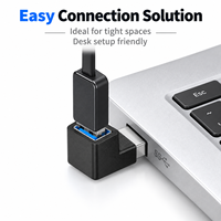 USB 3.0 Rechtwinkliger Adapter A-Stecker auf A-Buchse 90 Grad Nach Oben Verlängerungsanschluss 5 Gbit/s für Laptop PC