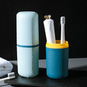 Travel Toothbrush Cup With Cover Portable <b>Toothpaste</b> Holder For Bathroom And Travel Use - Product Image 1