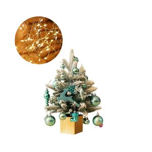 Árbol de Navidad flocado 2023 preiluminado con nieve, mini árbol de Navidad rojo para mesa, ideal para promoción - Product Image 2