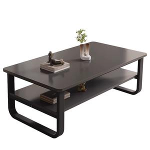 Mesa de centro con superficie de madera y estructura metálica, diseño rectangular para sala de estar, apartamento pequeño, muebles modernos - Product Image 5