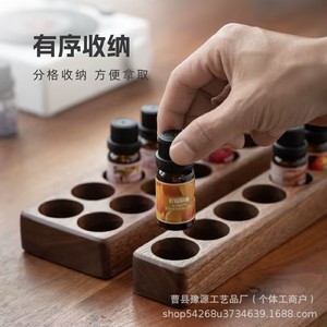 Wooden Essential Oil <b>Storage</b> <b>Rack</b> Rectangle Solid Wood Display Stand For Essential Oil <b>Bottles</b> Desktop Organizer - Product Image 3