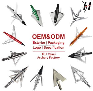 HT Factory - Puntas <span class=keywords><strong>de</strong></span> <span class=keywords><strong>Caza</strong></span> Personalizadas al por <span class=keywords><strong>Mayor</strong></span>, 100/125 Granos, Acero Inoxidable, para Ballesta y Arco Recurvo - Product Image 1