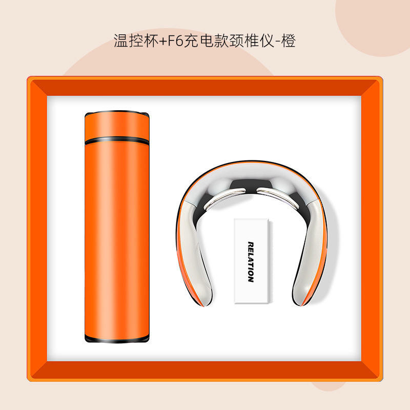 เครื่องนวดกระดูกสันหลังส่วนคอควบคุมอุณหภูมิ สีส้ม