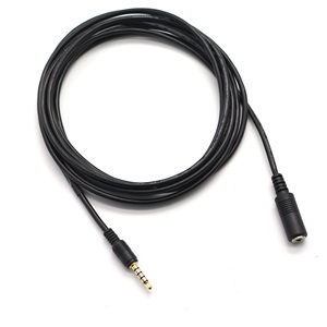 Câble audio plaqué or OEM/ODM 3,5 mm, stéréo 5 pôles, prise auxiliaire TRRRS mâle vers femelle pour une qualité sonore Hi-Fi - Product Image 1