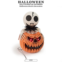 Jouet décoratif de petite fantaisie fantôme à commande vocale, avec détection électrique et éclairage, pour Halloween, jouet de décoration d'ambiance de fête