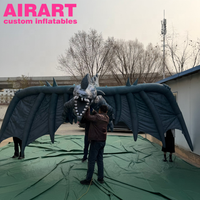 Animaux gonflables réalistes, dragon volant gonflable avec ailes pour la décoration publicitaire