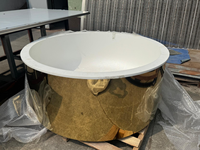 Bac à glace rond en acier inoxydable 304 durable, directement de l'usine, avec revêtement intérieur en porcelaine blanche émaillée, pour hôtels, villas, spas
