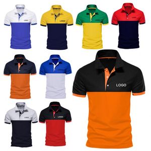 Camiseta Polo para Hombre con Diseño de Parches de Colores, Estilo Europeo Americano, Deportiva, para Golf, Streetwear, Personalizable, Venta al Por Mayor - Product Image 1