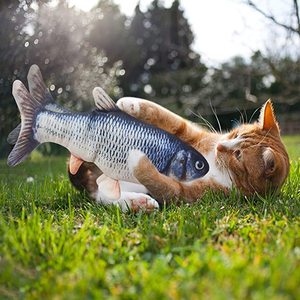 Venta caliente personalizado de lujo ecológico lindo divertido simulación eléctrica móvil pez de peluche juguete interactivo motorizado <span class=keywords><strong>Catnip</strong></span> juguete - Product Image 3