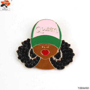 Broche en forme de chapeau de reine rose inspirée des cheveux bouclés, logo personnalisé, couleur, lettre grecque, sororité, fraternité, cadeau de mariage, cristal - Product Image 5