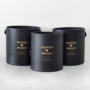 Cajas de sombrero cilíndricas de aniversario de <span class=keywords><strong>Forever</strong></span> Rose de lujo, tapa de terciopelo rosa, juego de embalaje de regalo de papel circular portátil alto, flores en relieve - Product Image 3