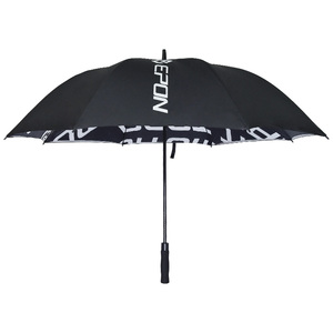 Chinese Heavy Duty Double Layer Custom logo Black Golf Umbrella No Minimum for Sale