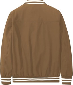 Men's Casual Stand Collar Zipper Closure Bomber <b>Jacket</b> Autumn Season Canvas Fabric with ODM Processing Plain Dyed Techniques - Product Image 2