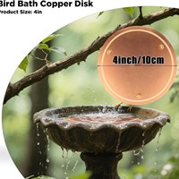 Disque de Bain pour Oiseaux en Cuivre Pur à 99,9 %, Purificateur d'Eau Naturel Antimicrobien pour l'Abreuvement des Oiseaux en Jardin Extérieur